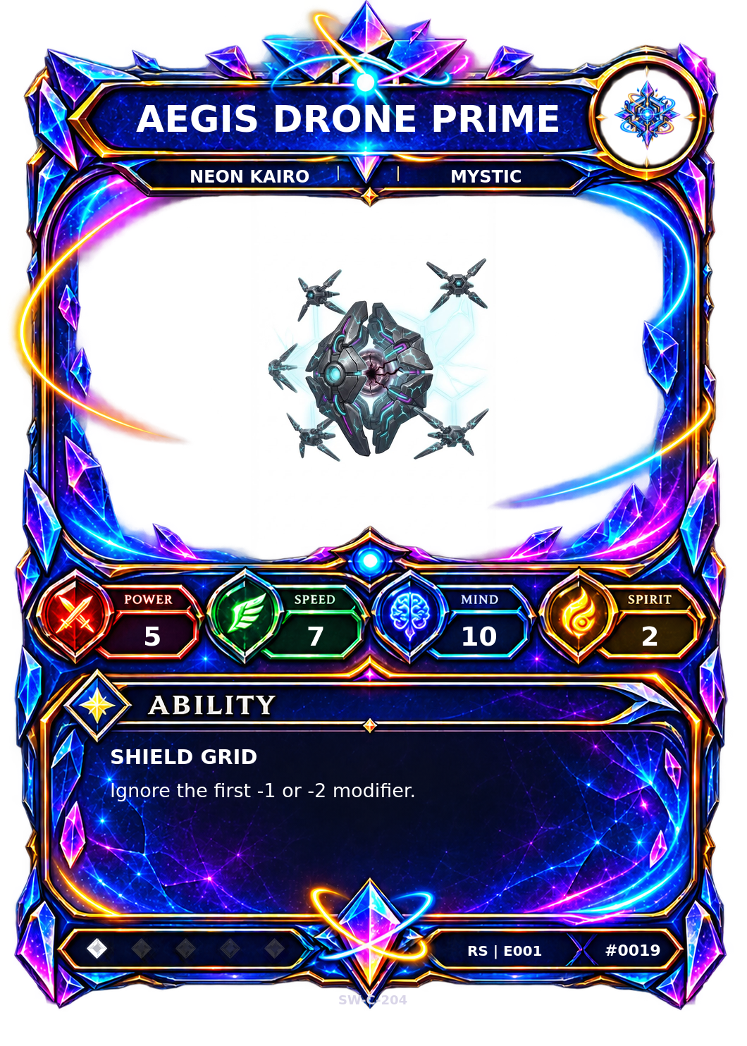 Rendered Aegis Drone Prime Resonance Champion card