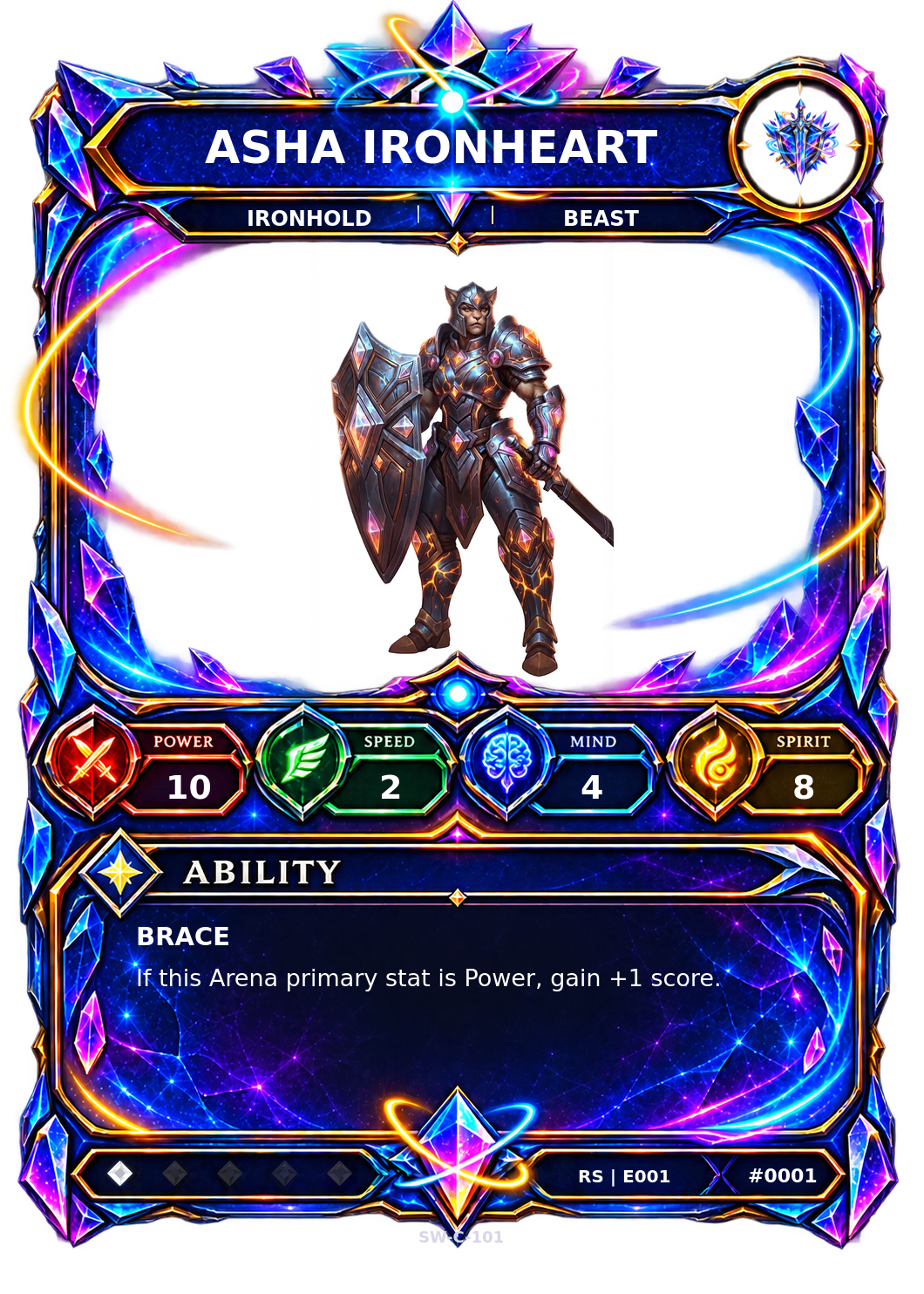Rendered Asha Ironheart Resonance Champion card