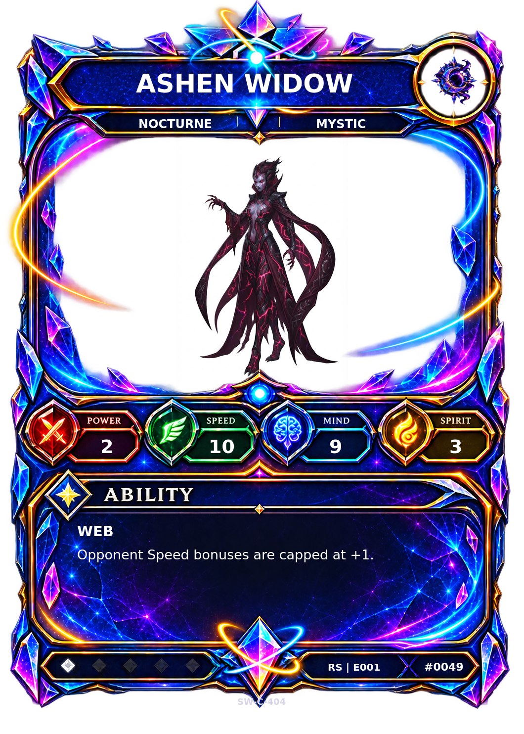 Rendered Ashen Widow Resonance Champion card
