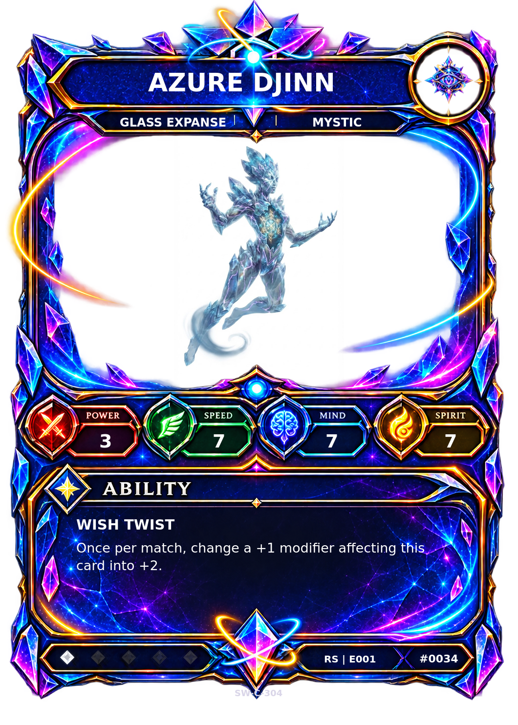 Rendered Azure Djinn Resonance Champion card