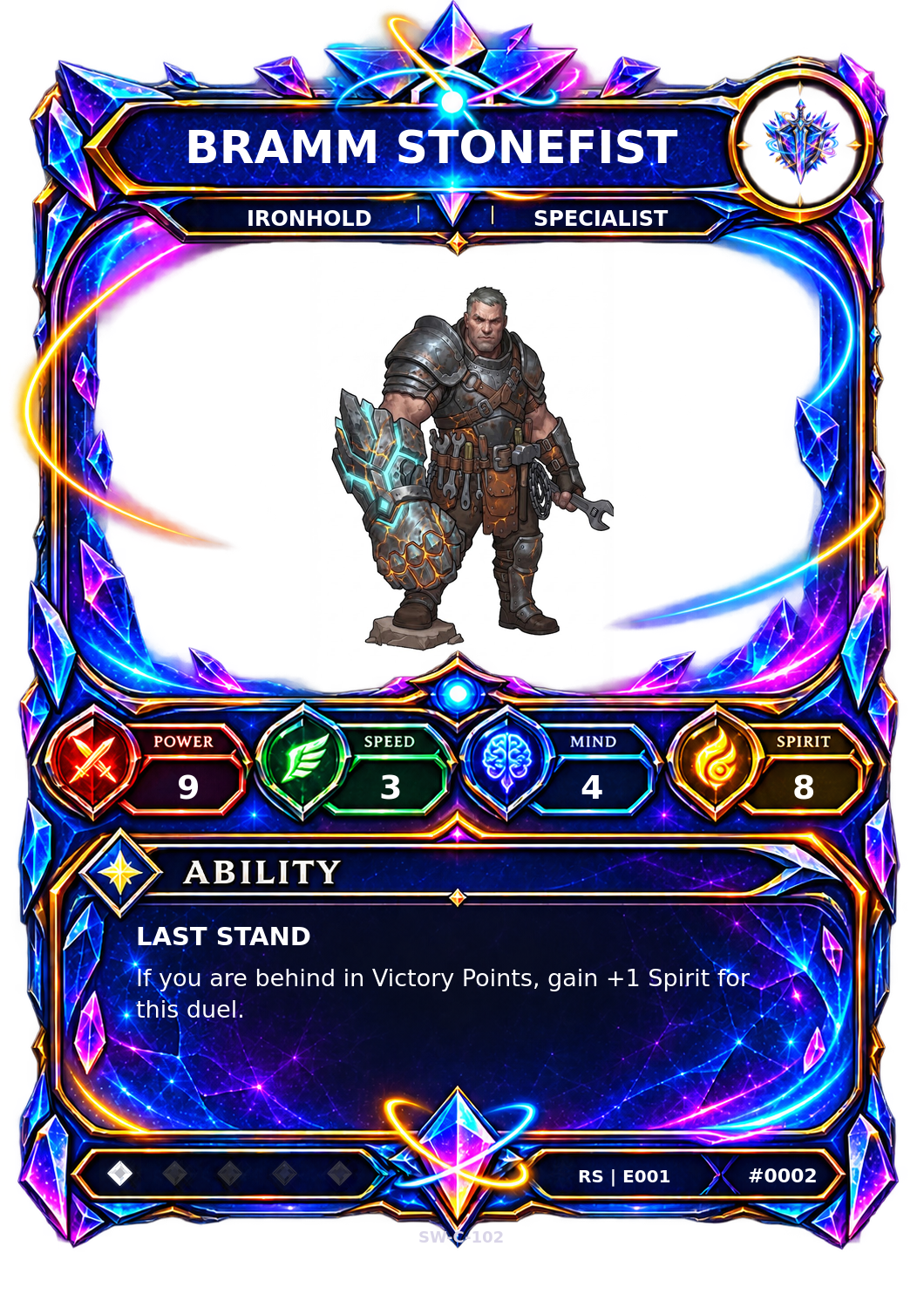 Rendered Bramm Stonefist Resonance Champion card