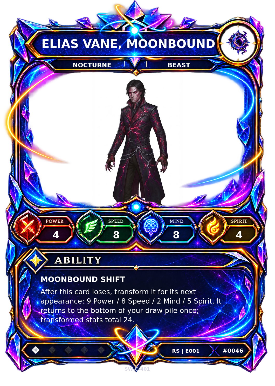 Rendered Elias Vane, Moonbound Resonance Champion card