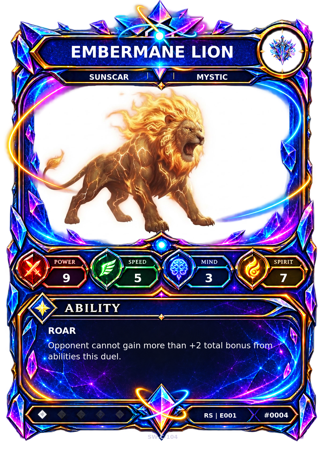 Rendered Embermane Lion Resonance Champion card