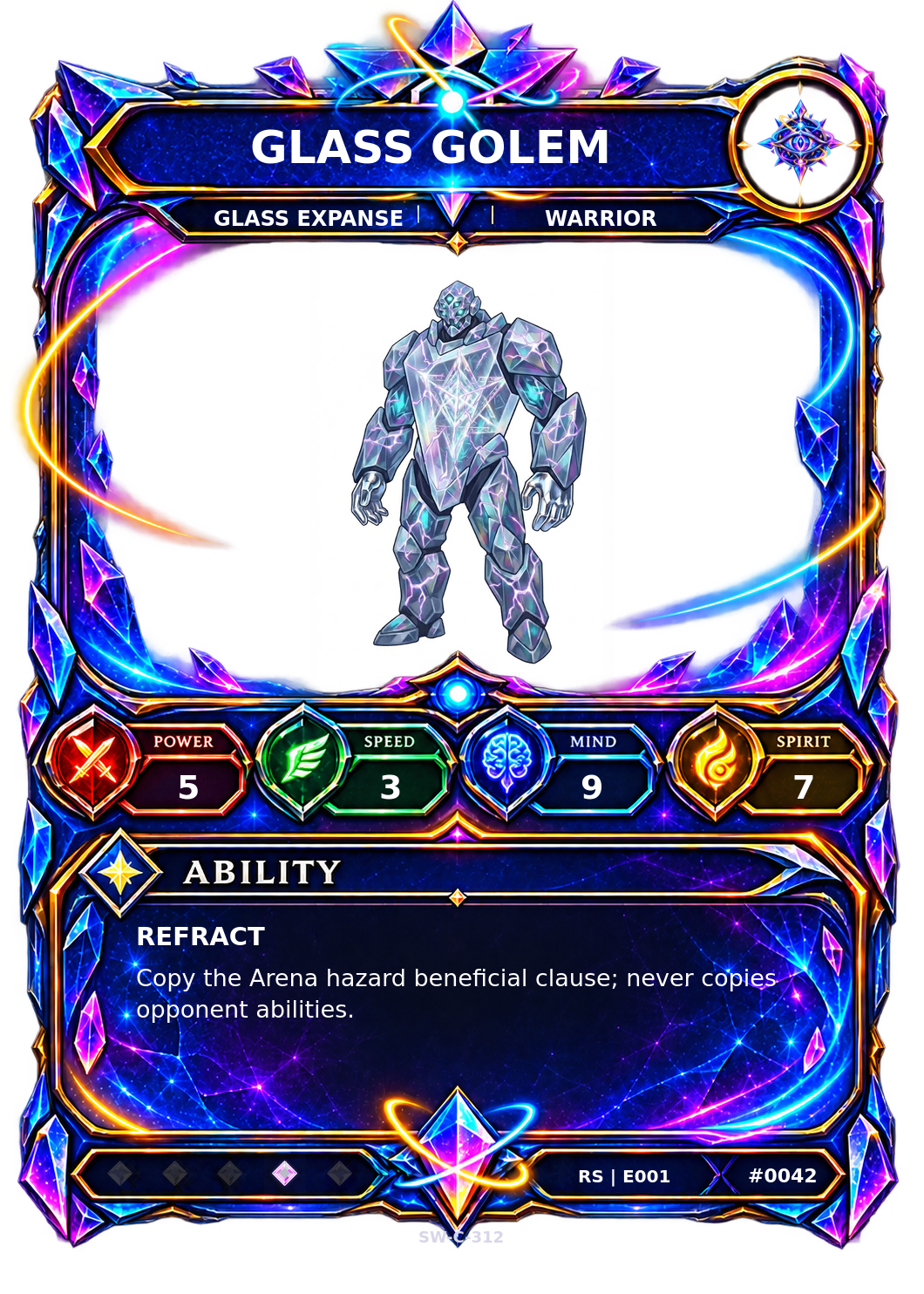 Rendered Glass Golem Resonance Champion card