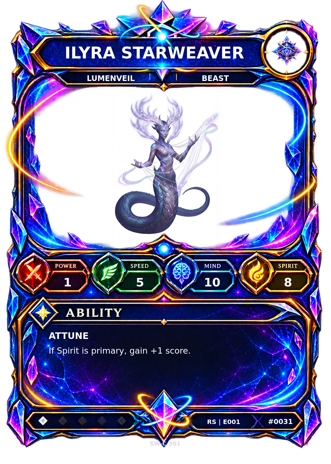 Rendered Ilyra Starweaver Resonance Champion card