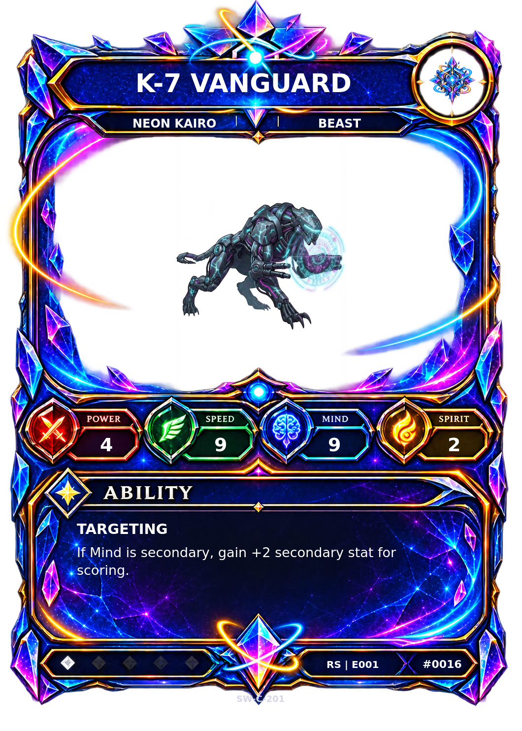 Rendered K-7 Vanguard Resonance Champion card