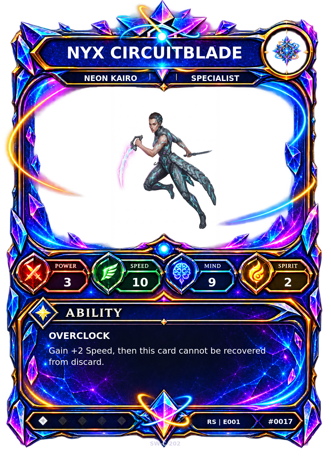 Rendered Nyx Circuitblade Resonance Champion card