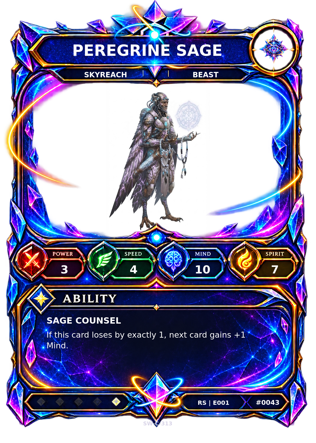 Rendered Peregrine Sage Resonance Champion card