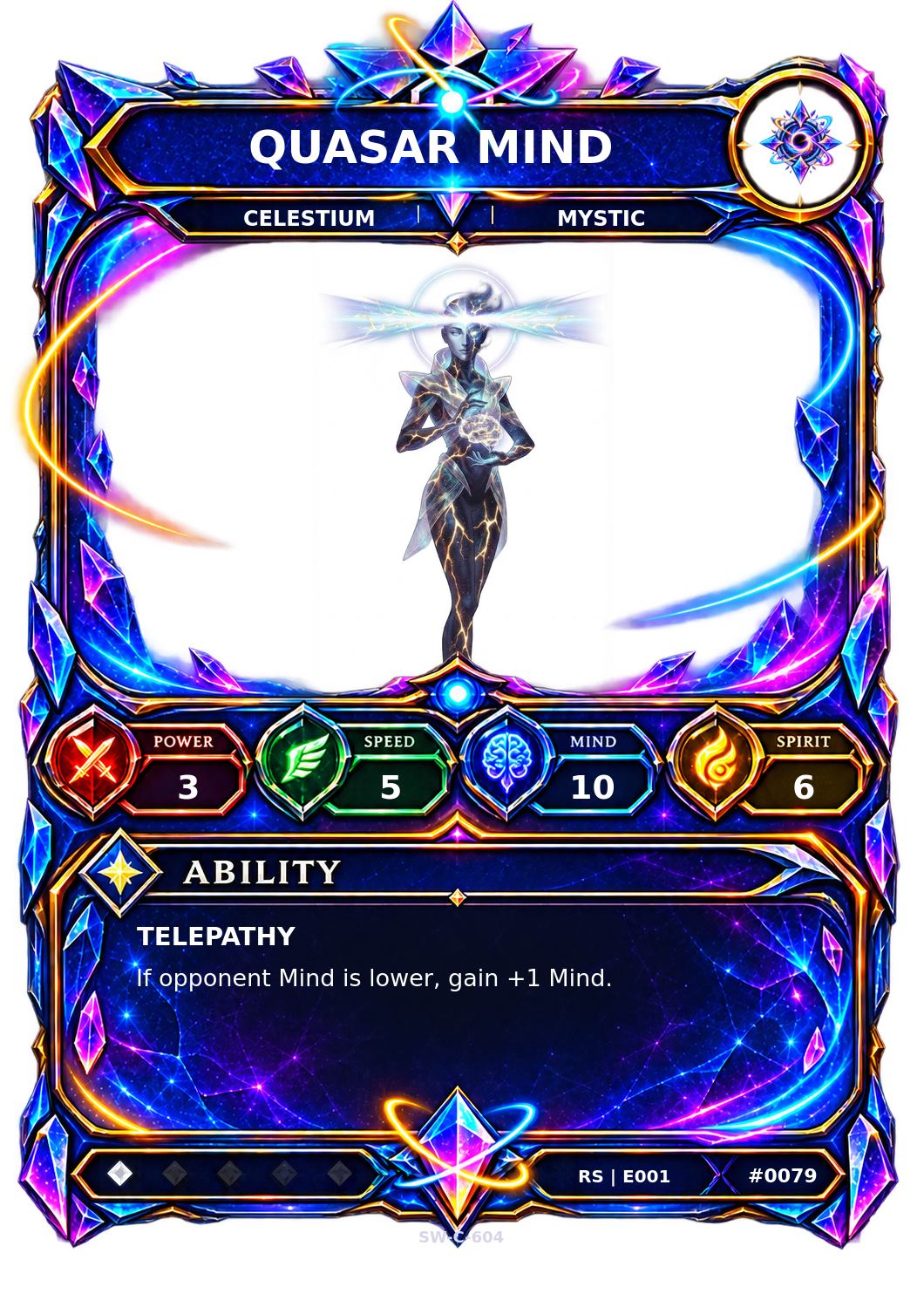 Rendered Quasar Mind Resonance Champion card