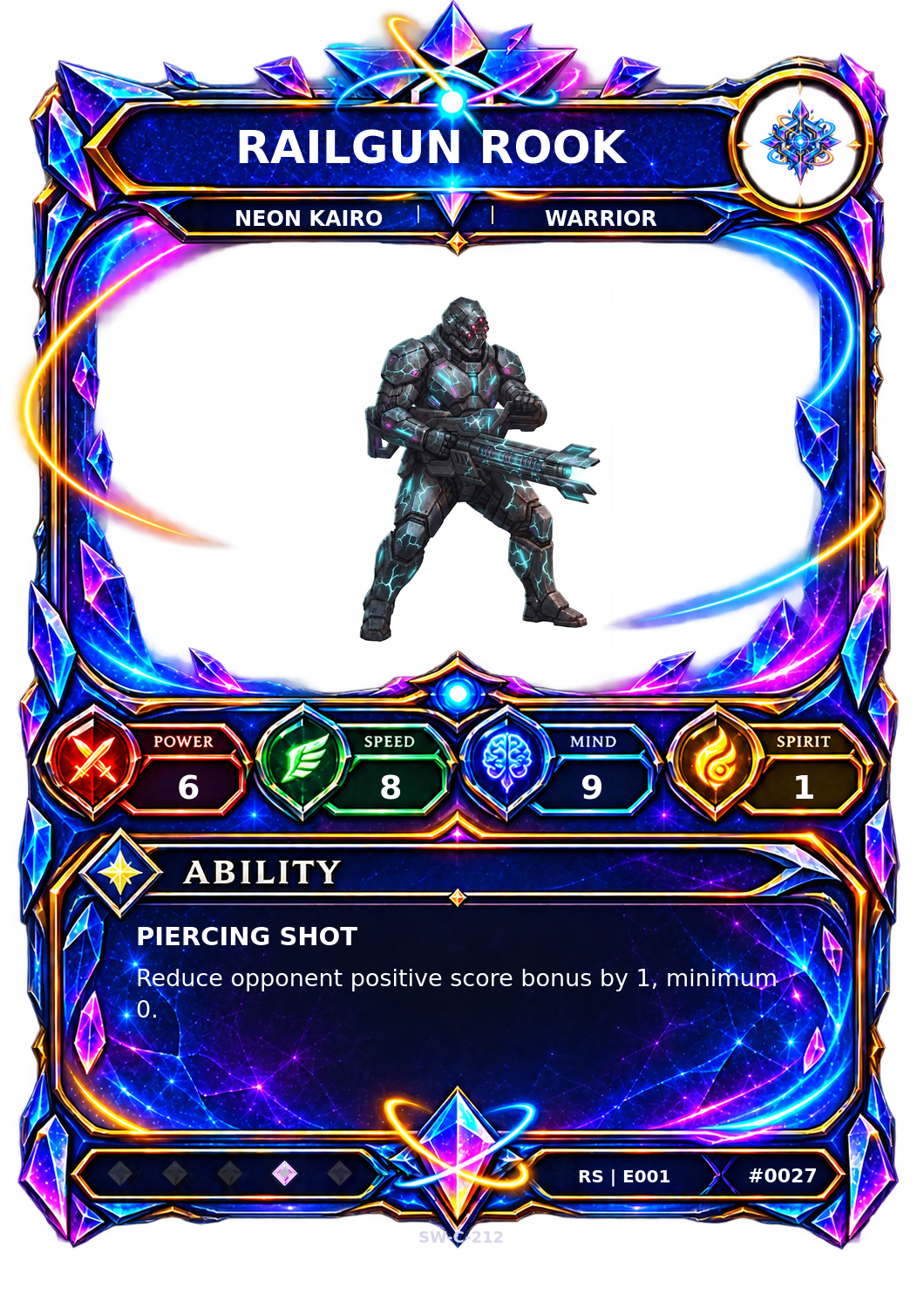 Rendered Railgun Rook Resonance Champion card