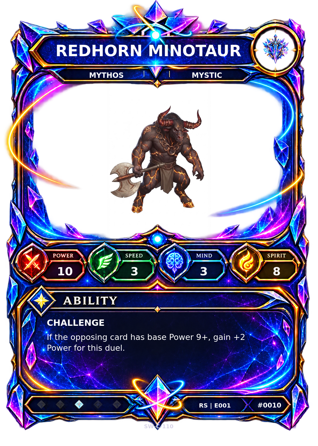 Rendered Redhorn Minotaur Resonance Champion card