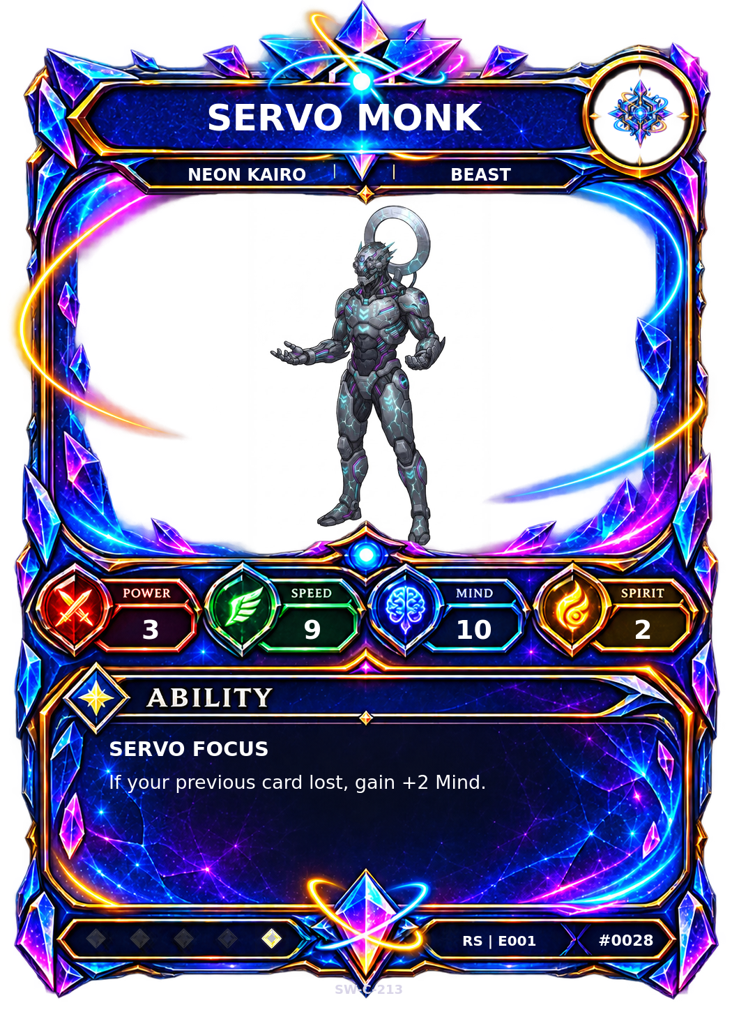 Rendered Servo Monk Resonance Champion card