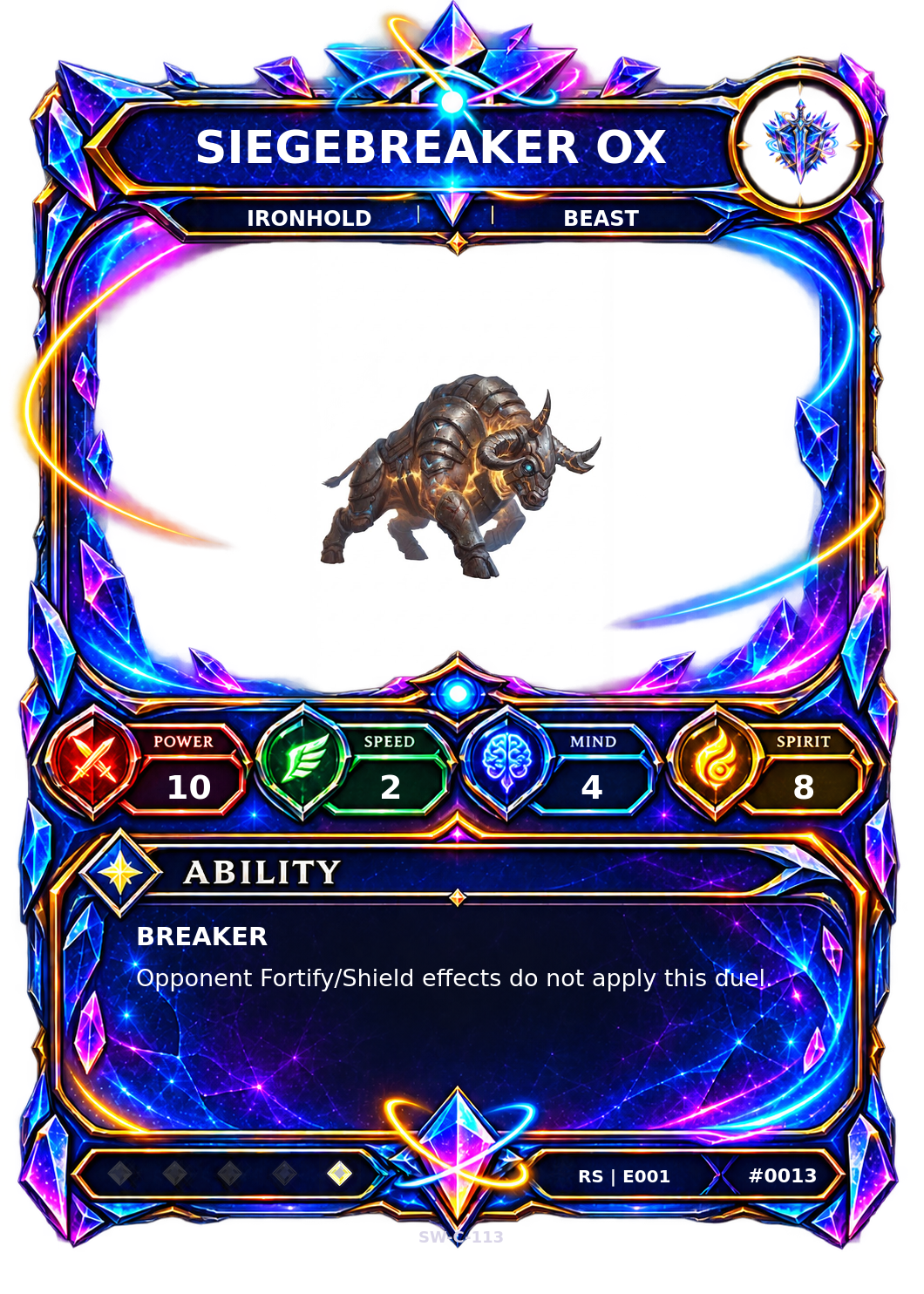 Rendered Siegebreaker Ox Resonance Champion card