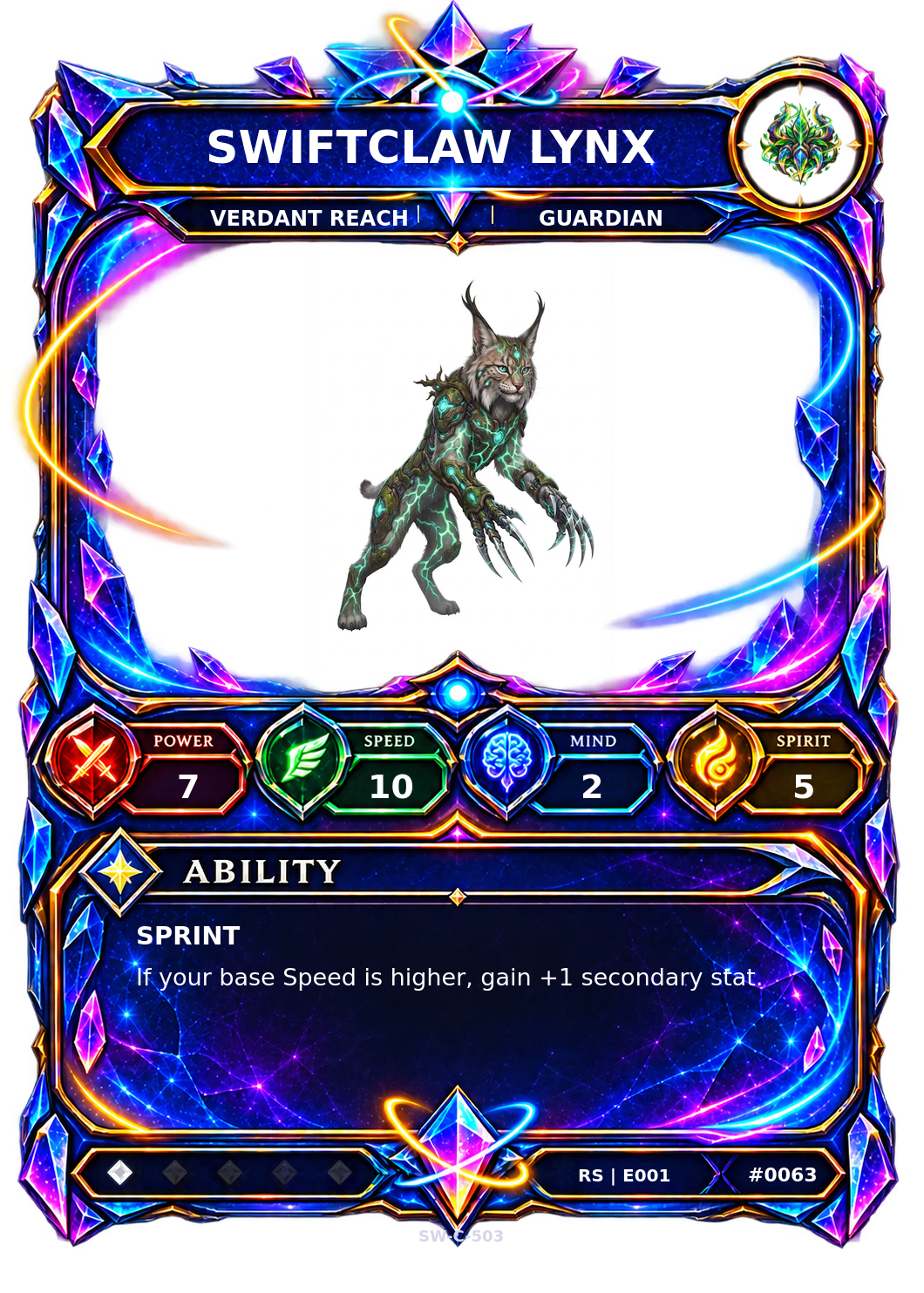 Rendered Swiftclaw Lynx Resonance Champion card