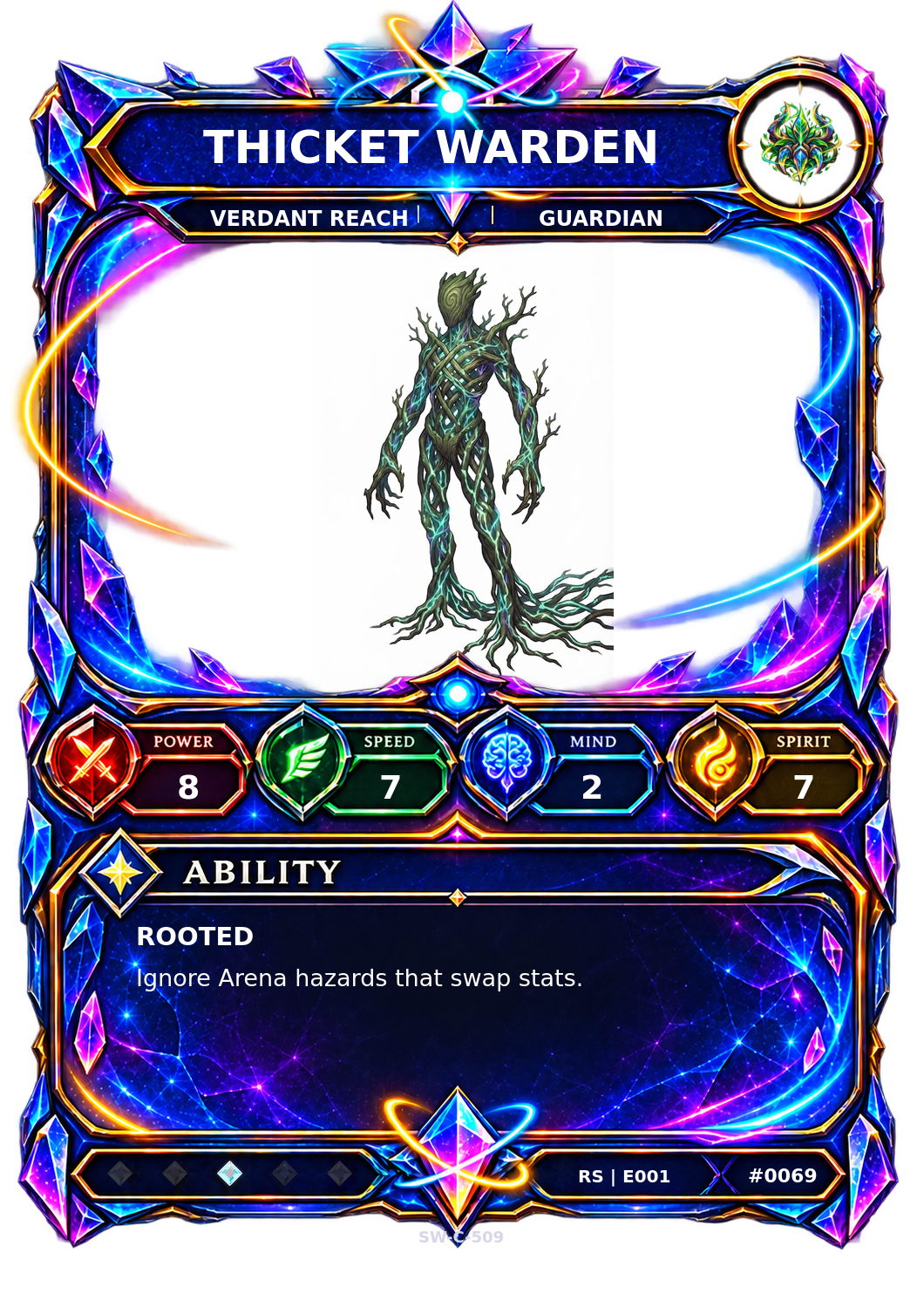 Rendered Thicket Warden Resonance Champion card