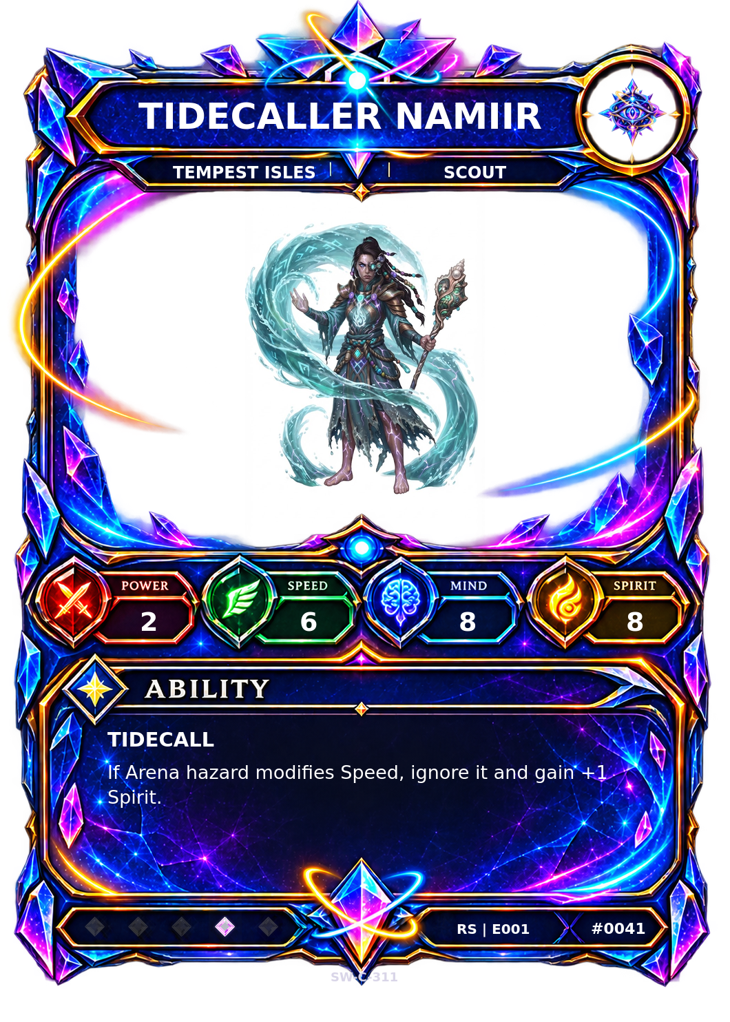 Rendered Tidecaller Namiir Resonance Champion card