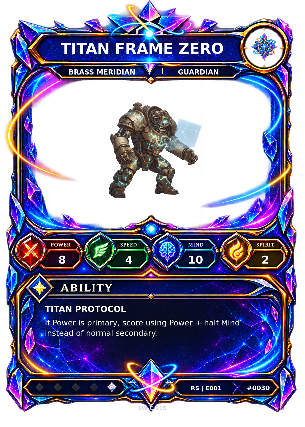 Rendered Titan Frame Zero Resonance Champion card