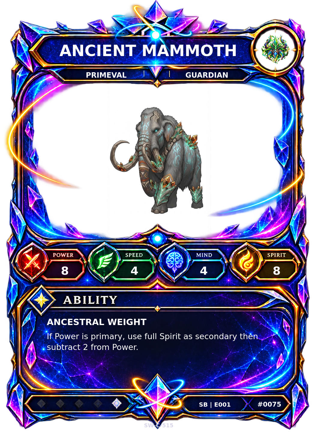 Rendered Ancient Mammoth Shardbound Champion card