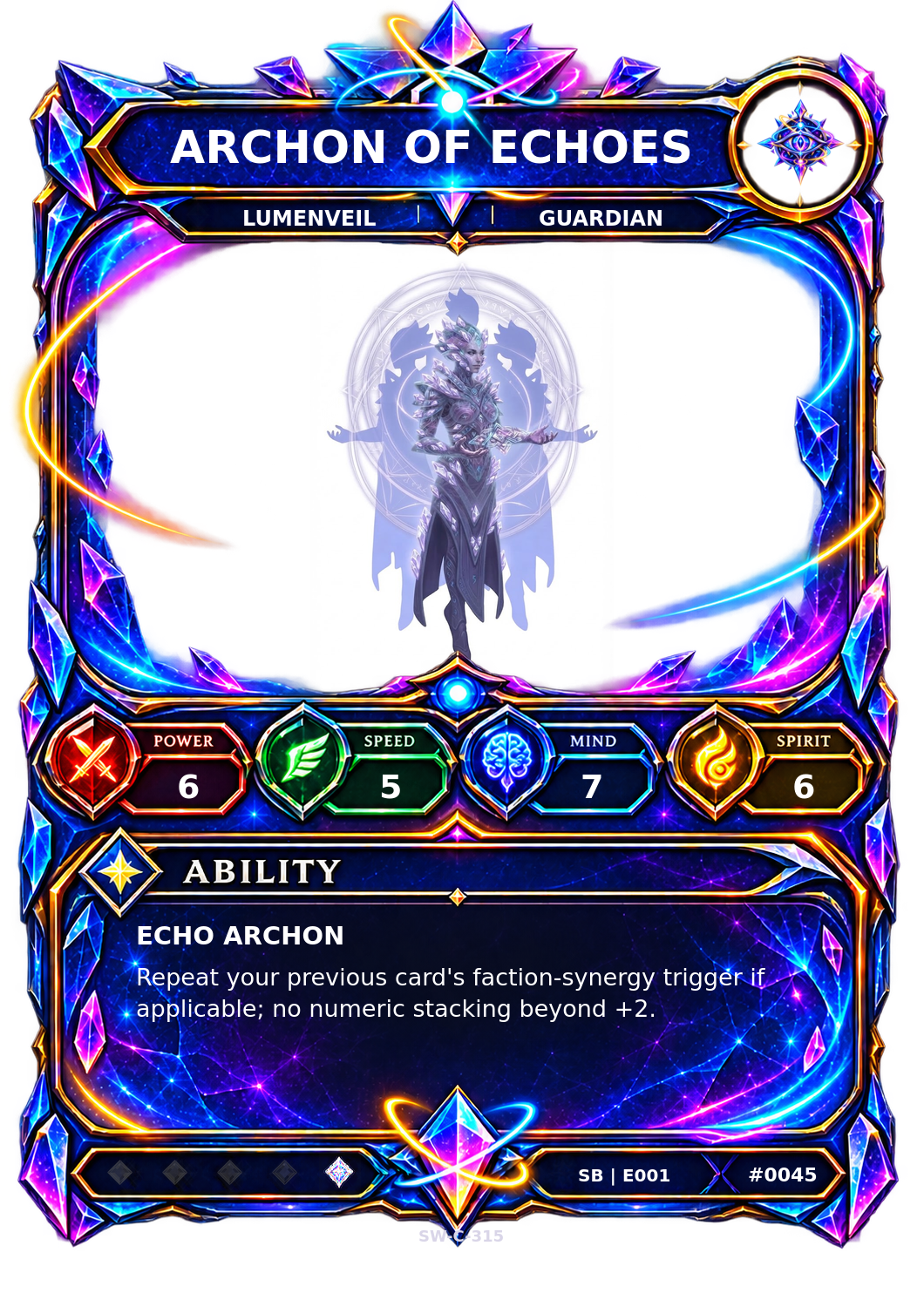 Rendered Archon of Echoes Shardbound Champion card
