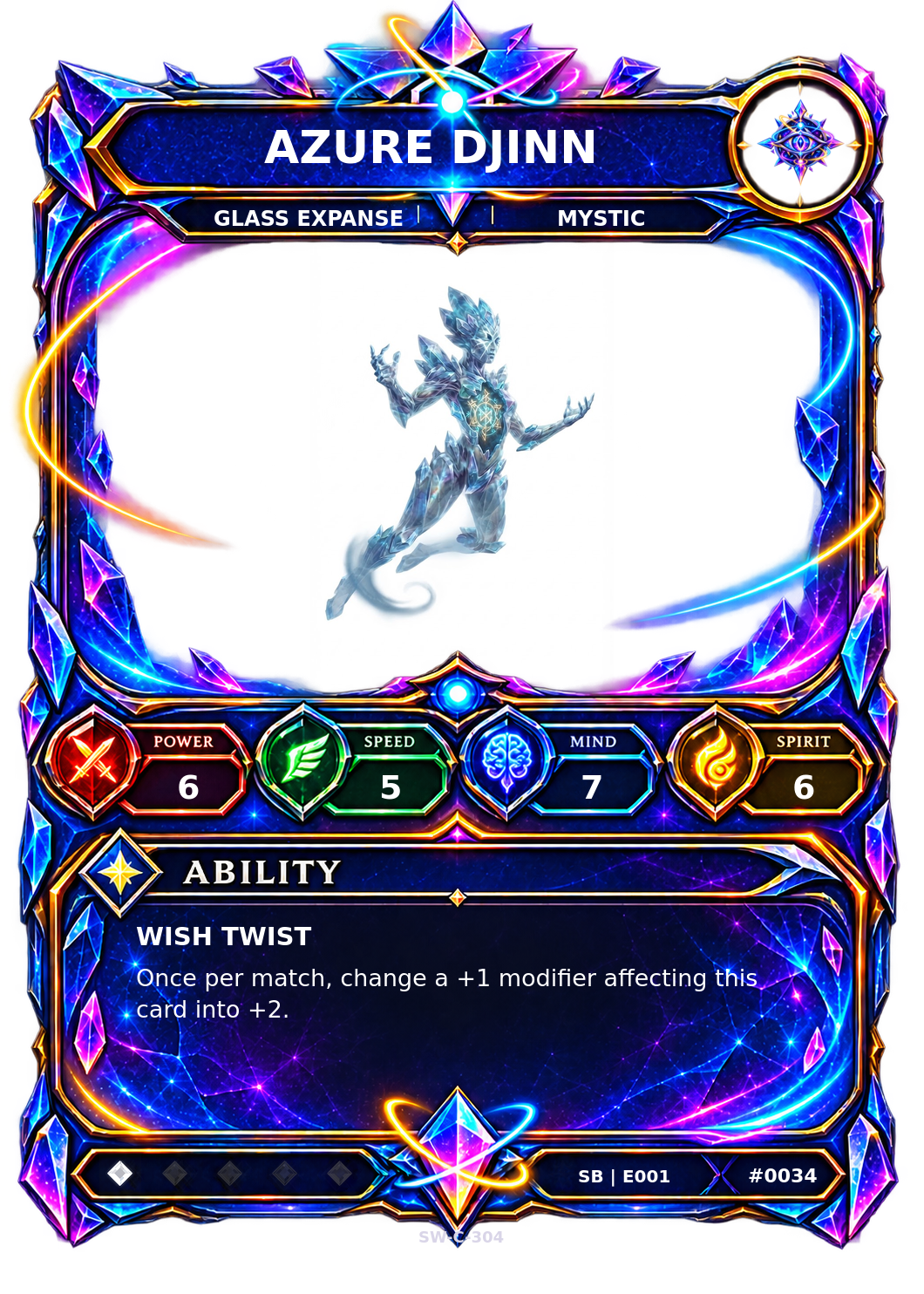Rendered Azure Djinn Shardbound Champion card