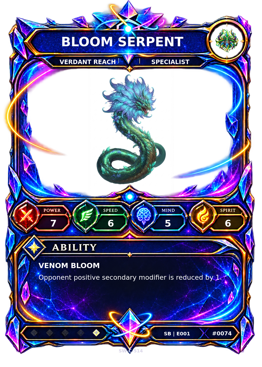 Rendered Bloom Serpent Shardbound Champion card