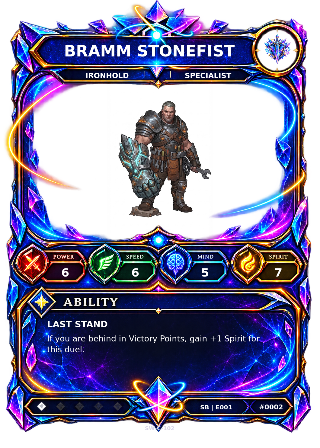 Rendered Bramm Stonefist Shardbound Champion card