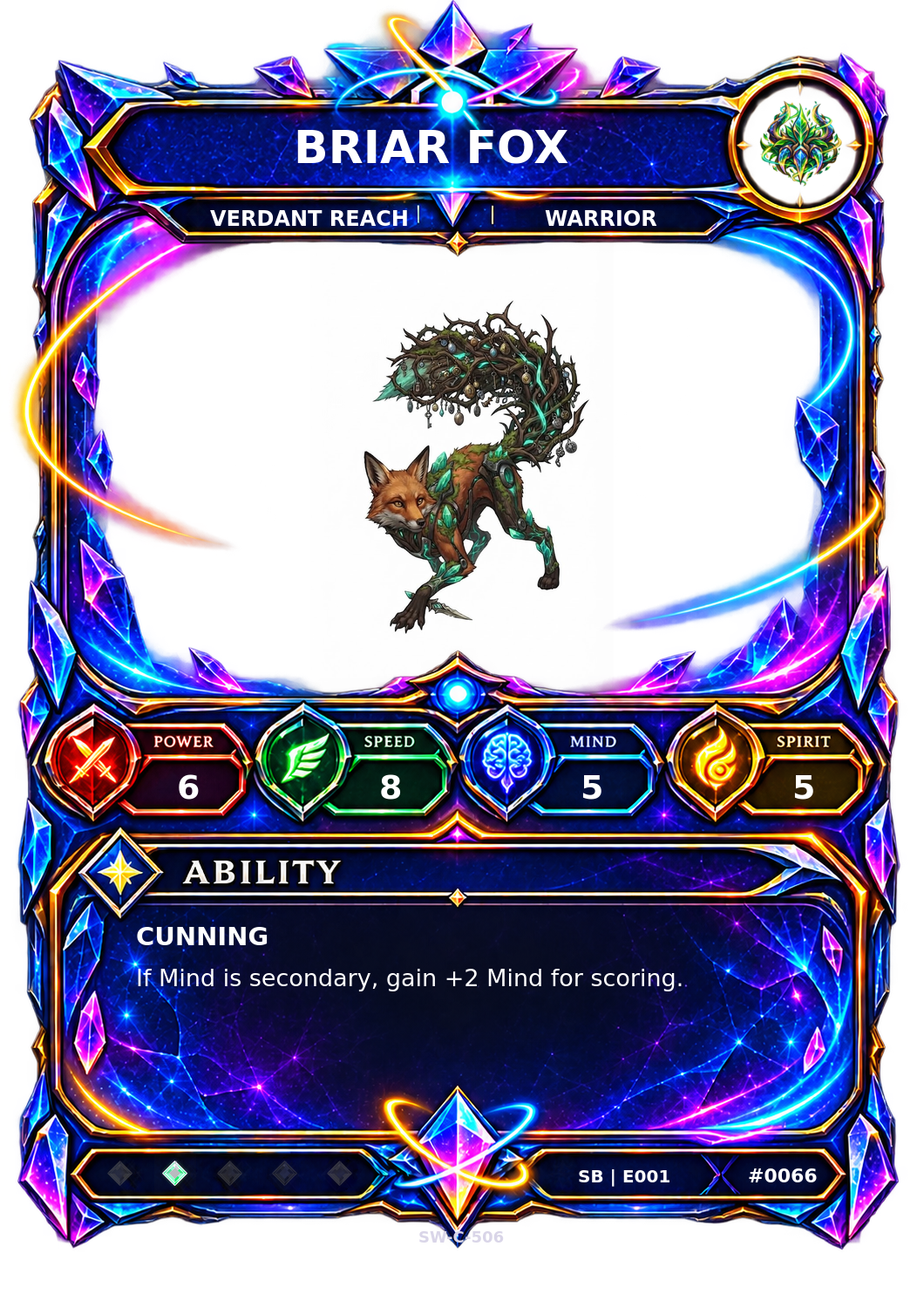 Rendered Briar Fox Shardbound Champion card
