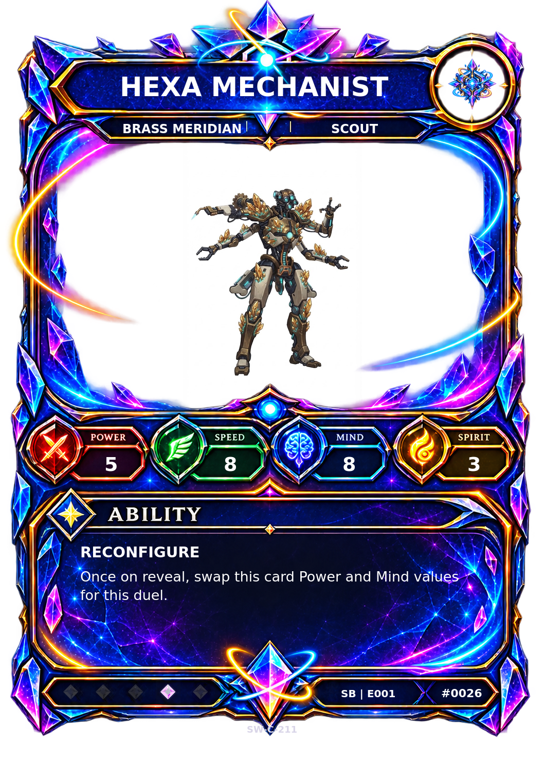 Rendered Hexa Mechanist Shardbound Champion card
