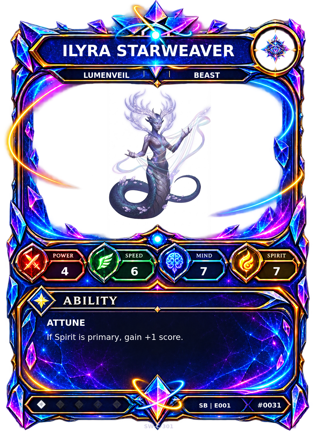 Rendered Ilyra Starweaver Shardbound Champion card