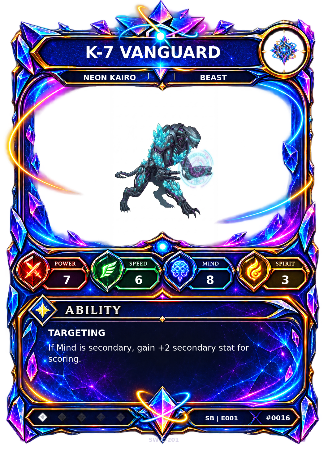 Rendered K-7 Vanguard Shardbound Champion card