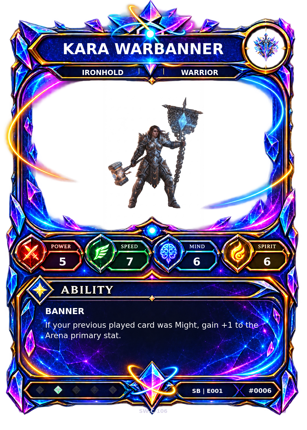 Rendered Kara Warbanner Shardbound Champion card