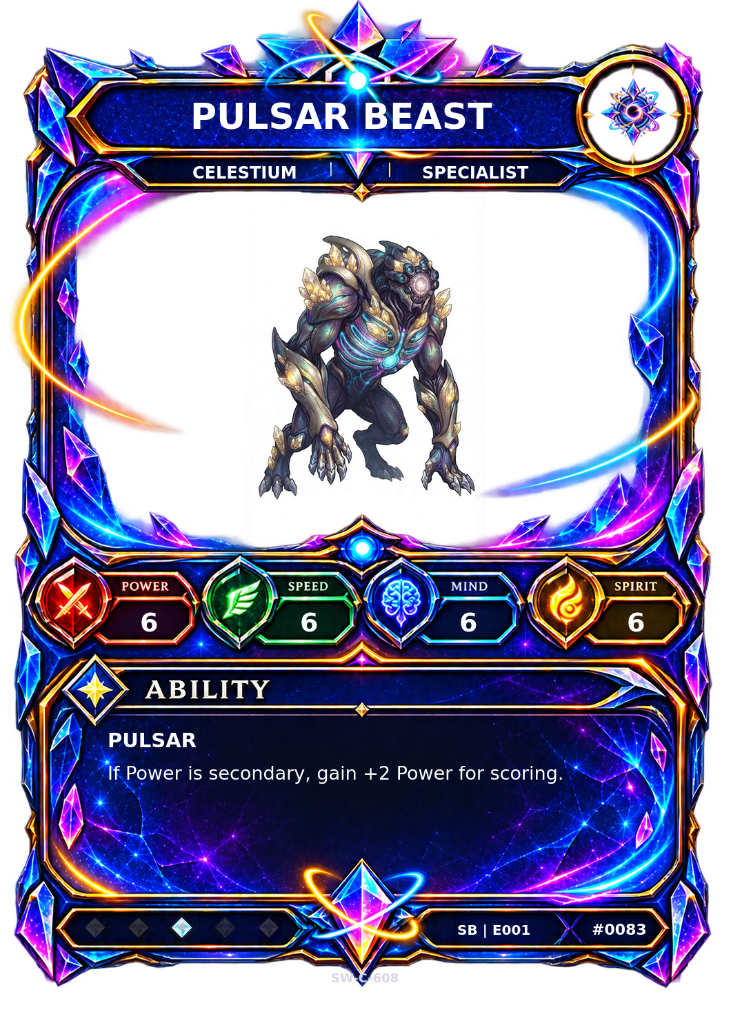 Rendered Pulsar Beast Shardbound Champion card