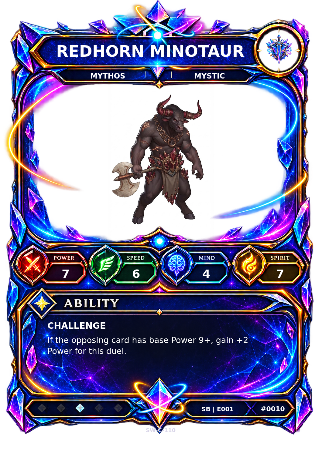 Rendered Redhorn Minotaur Shardbound Champion card
