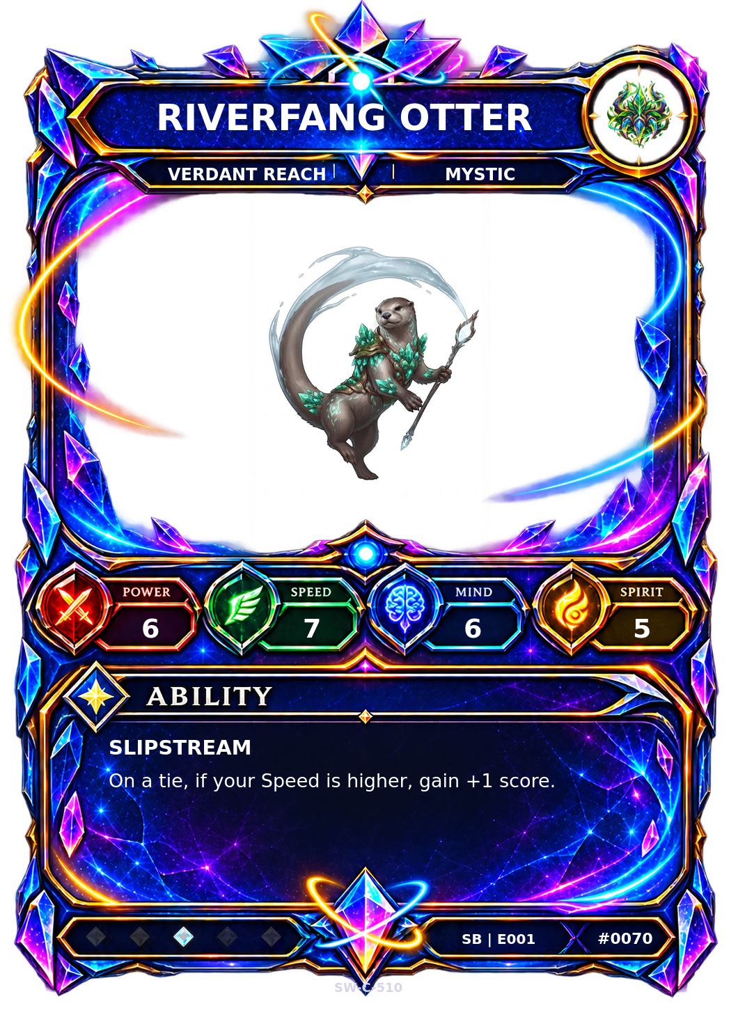 Rendered Riverfang Otter Shardbound Champion card