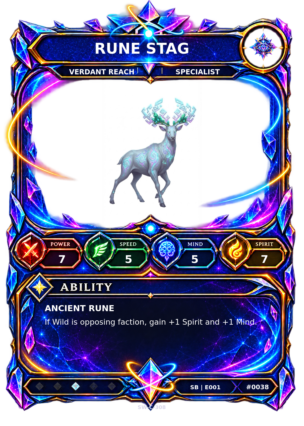 Rendered Rune Stag Shardbound Champion card