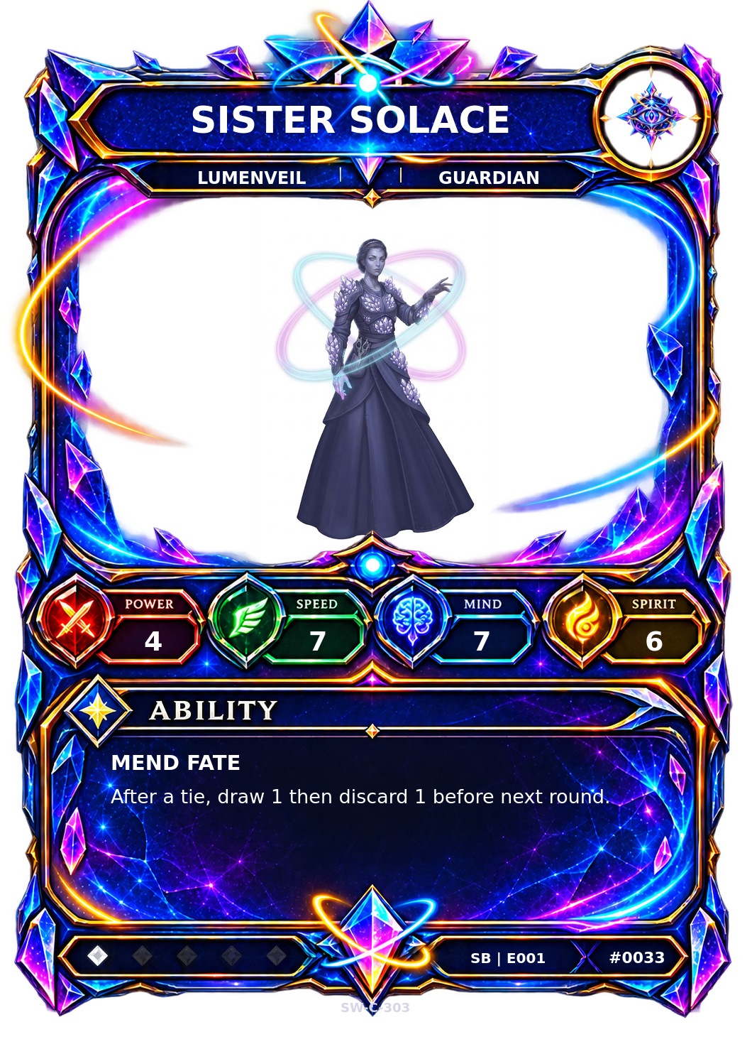 Rendered Sister Solace Shardbound Champion card