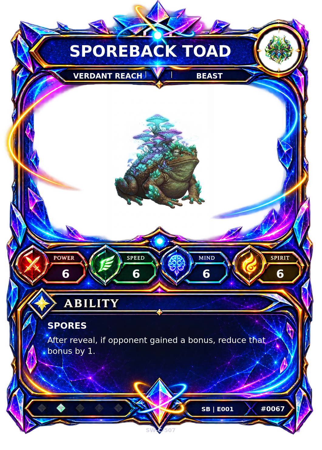 Rendered Sporeback Toad Shardbound Champion card