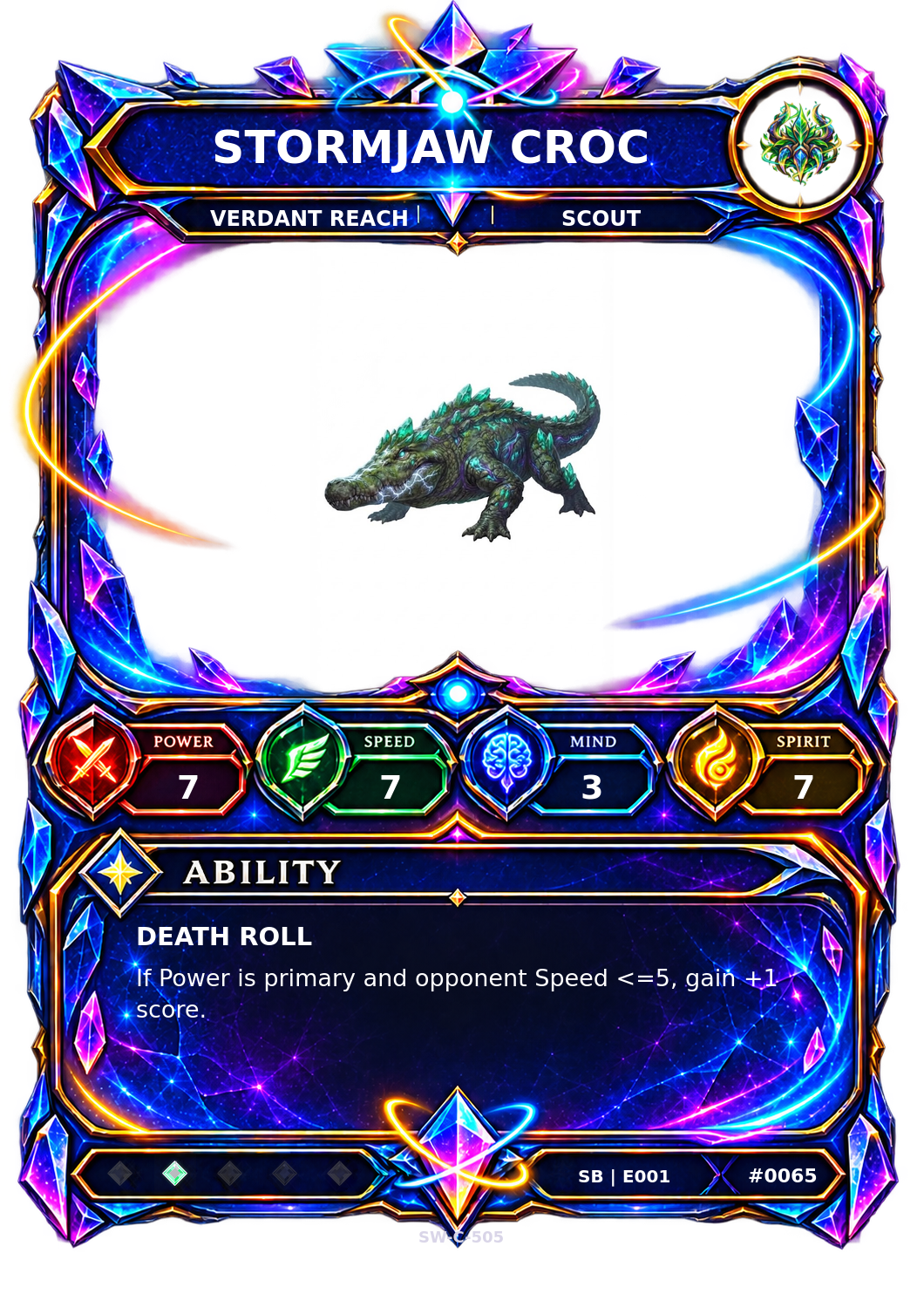 Rendered Stormjaw Croc Shardbound Champion card