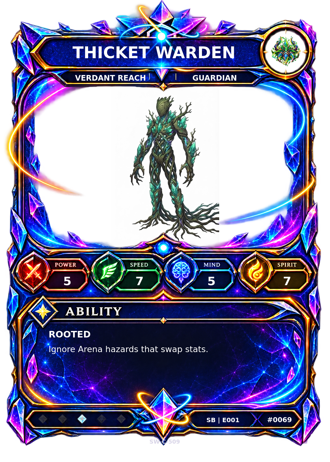 Rendered Thicket Warden Shardbound Champion card