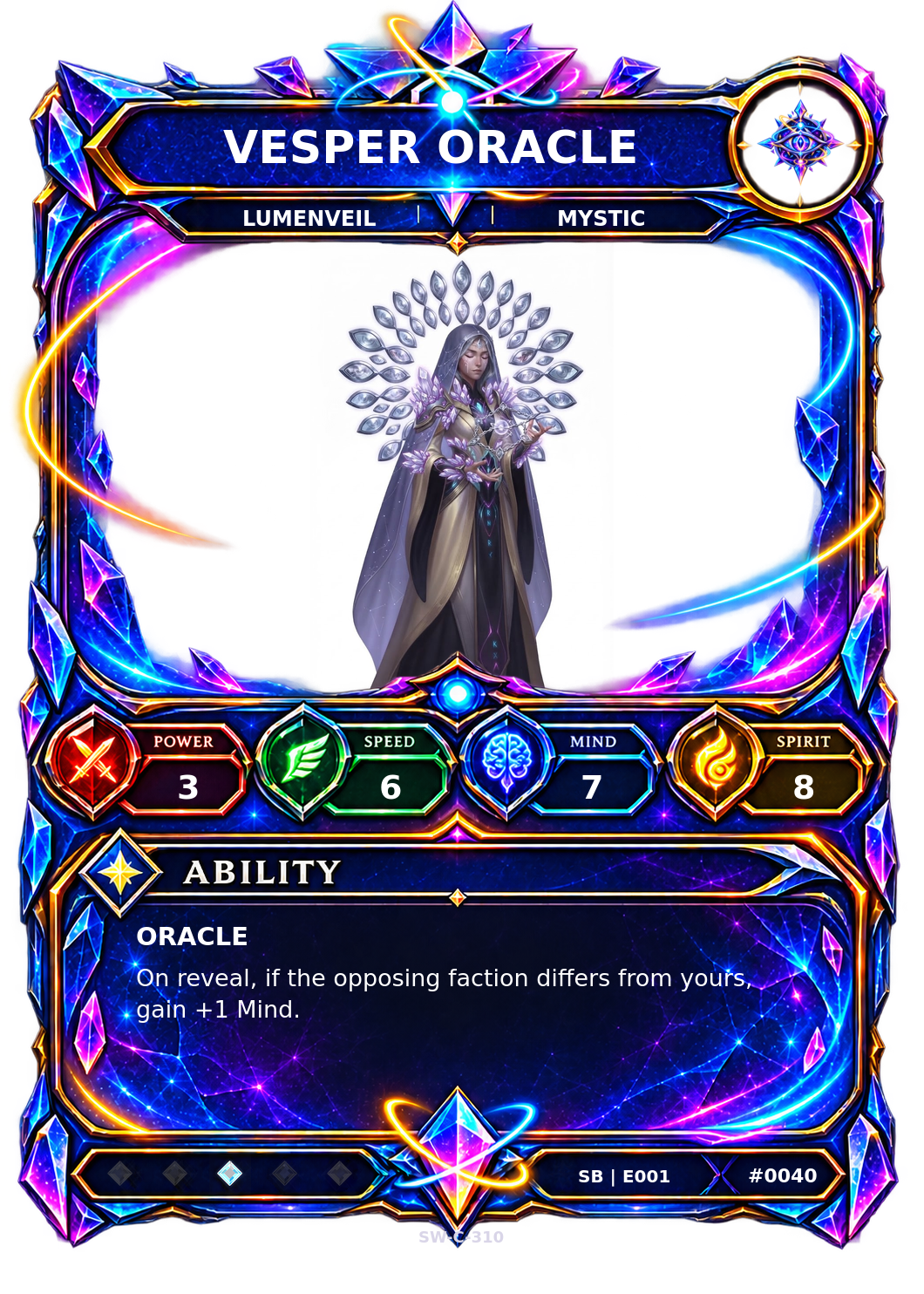 Rendered Vesper Oracle Shardbound Champion card