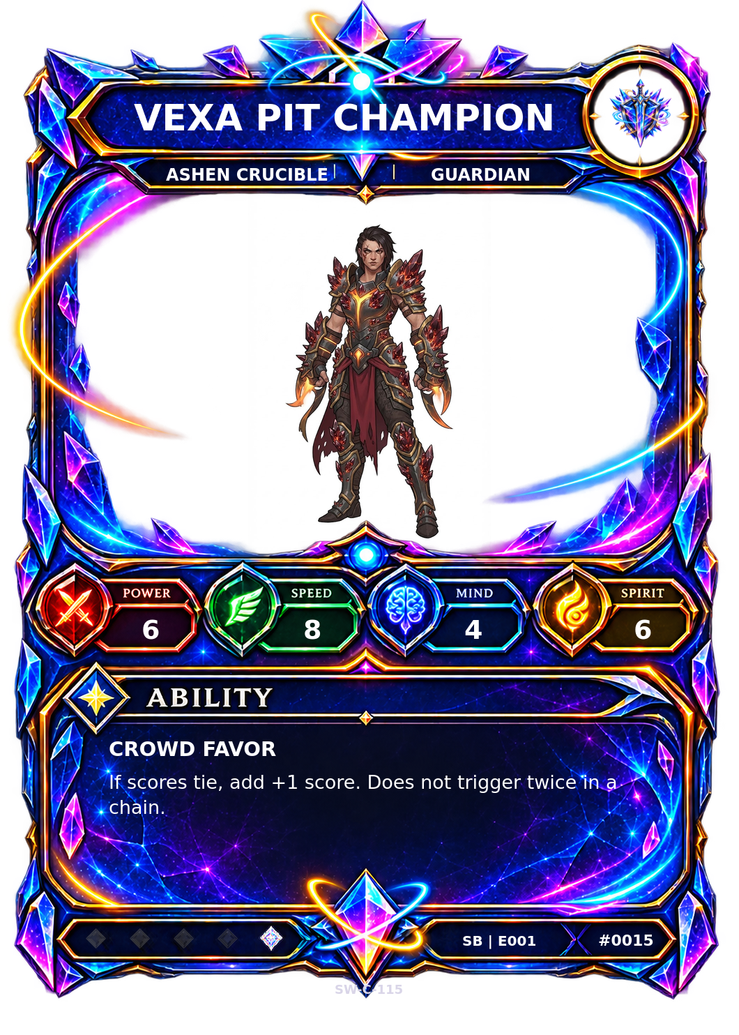 Rendered Vexa Pit Champion Shardbound Champion card