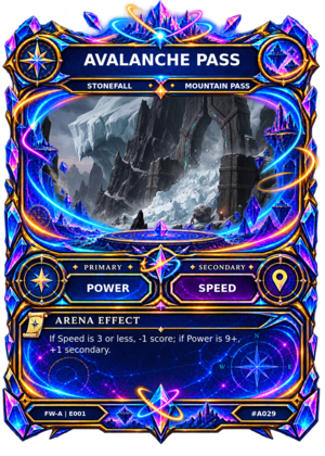 Rendered Avalanche Pass Arena card