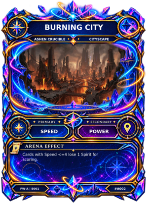 Rendered Burning City Arena card