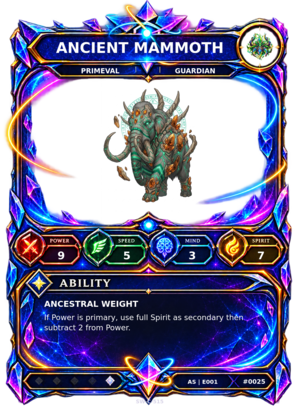 Rendered Ancient Mammoth Ascendant Champion card