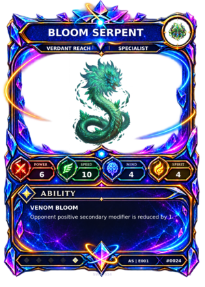 Rendered Bloom Serpent Ascendant Champion card