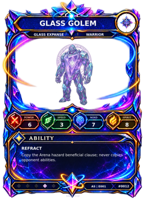 Rendered Glass Golem Ascendant Champion card