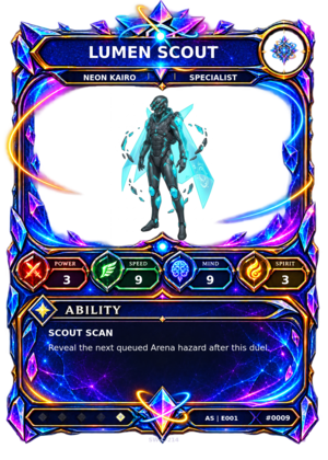 Rendered Lumen Scout Ascendant Champion card