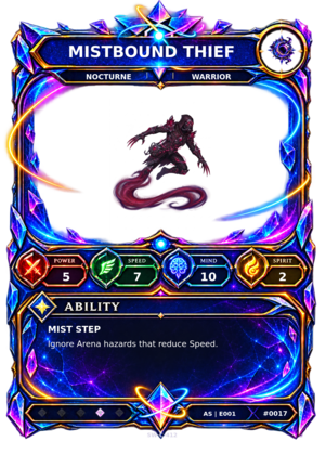 Rendered Mistbound Thief Ascendant Champion card