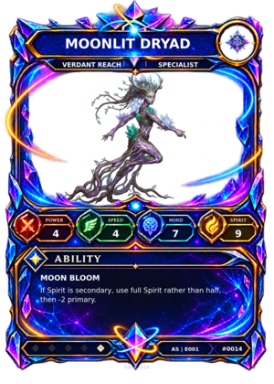 Rendered Moonlit Dryad Ascendant Champion card