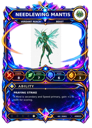 Rendered Needlewing Mantis Ascendant Champion card